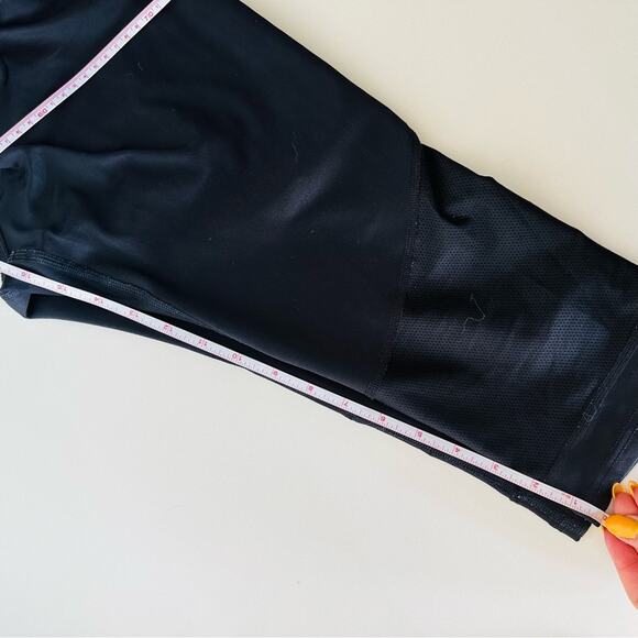 H&M SPORT Black Purple Stripe Mesh Inset Tie Cropped High Rise Gym Leggings M - Picture 14 of 15